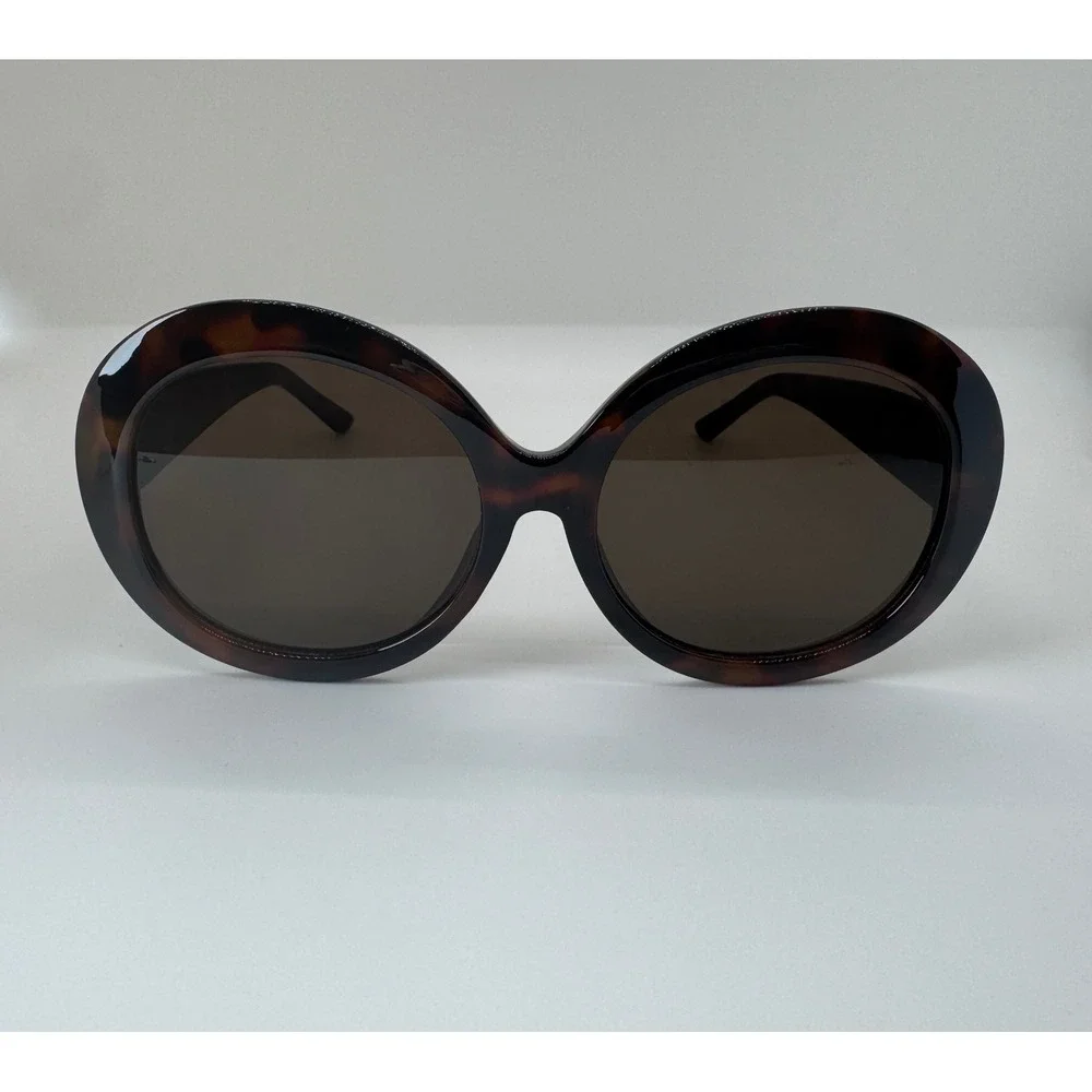Oversized Round Tortoiseshell Sunglasses Retro Large Frame Brown Lens‎